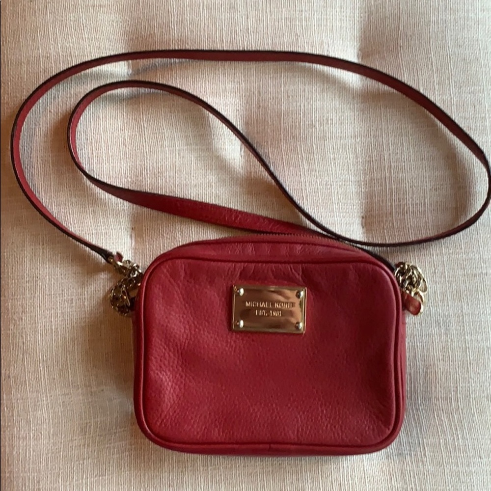 Michael Kors Red Mini Bag with Gold Hardware